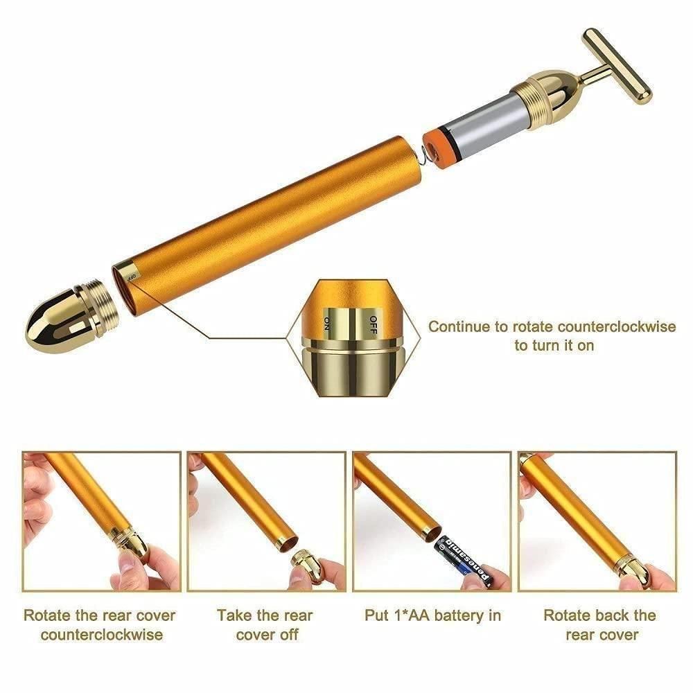 24K Gold Platted™ Electrical Vibrator Luxury Skin Massager
