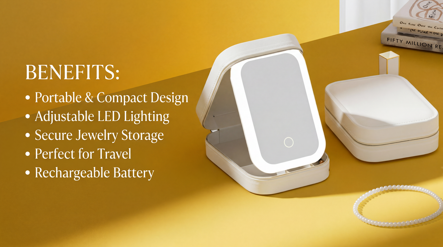 LED Mirror Makeup & Jewellery Box